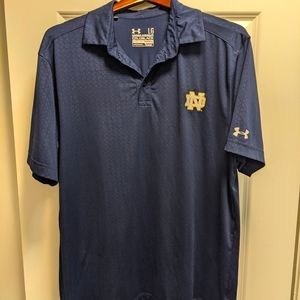 Navy Notre Dame Under Armour Coldblack Polo L